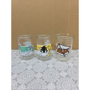 Welchs Looney Tunes Collector Series Glass Tumblers Bugs Bunny Tweety Sylvester
